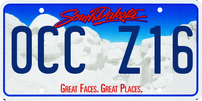 SD license plate 0CCZ16