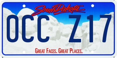 SD license plate 0CCZ17