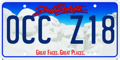 SD license plate 0CCZ18