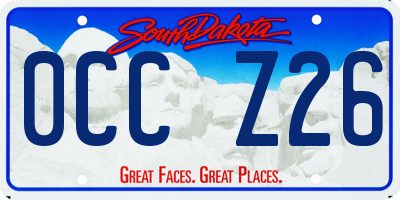 SD license plate 0CCZ26