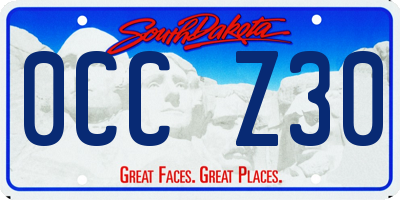 SD license plate 0CCZ30