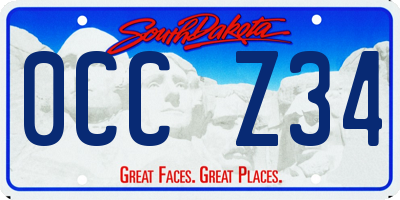 SD license plate 0CCZ34