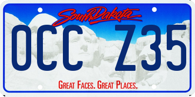 SD license plate 0CCZ35