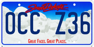 SD license plate 0CCZ36