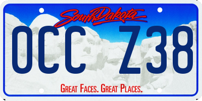 SD license plate 0CCZ38