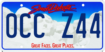 SD license plate 0CCZ44