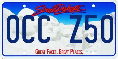 SD license plate 0CCZ50