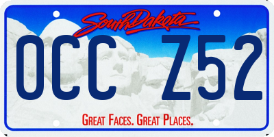 SD license plate 0CCZ52