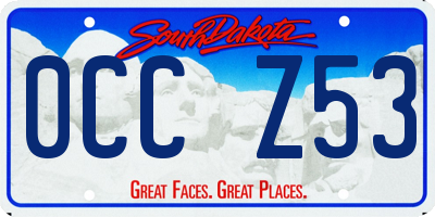 SD license plate 0CCZ53