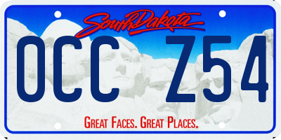 SD license plate 0CCZ54