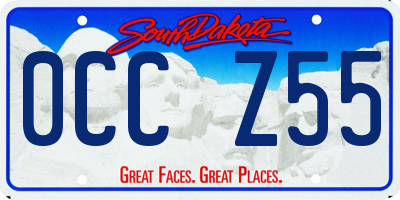 SD license plate 0CCZ55