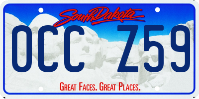 SD license plate 0CCZ59