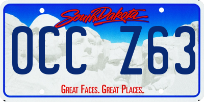 SD license plate 0CCZ63