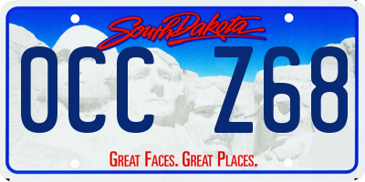SD license plate 0CCZ68