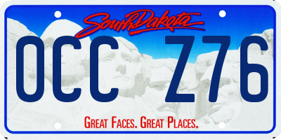 SD license plate 0CCZ76