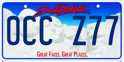 SD license plate 0CCZ77
