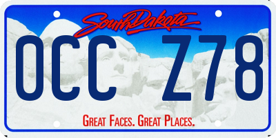 SD license plate 0CCZ78