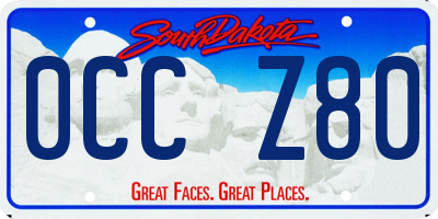 SD license plate 0CCZ80