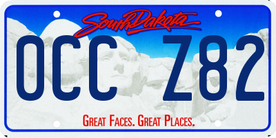 SD license plate 0CCZ82