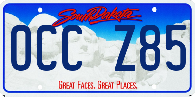 SD license plate 0CCZ85