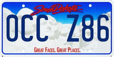 SD license plate 0CCZ86