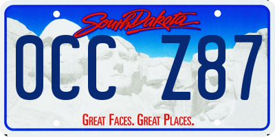 SD license plate 0CCZ87