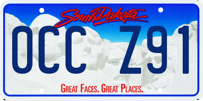 SD license plate 0CCZ91