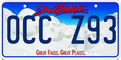 SD license plate 0CCZ93