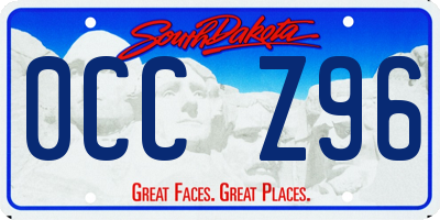 SD license plate 0CCZ96