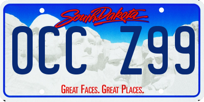 SD license plate 0CCZ99