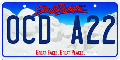 SD license plate 0CDA22