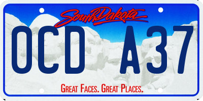 SD license plate 0CDA37
