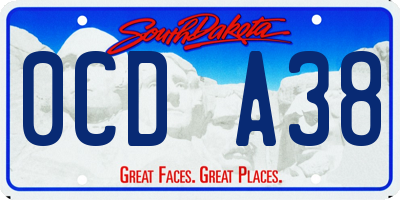 SD license plate 0CDA38
