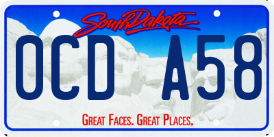 SD license plate 0CDA58