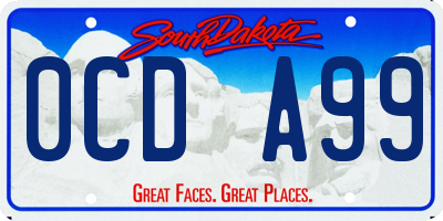 SD license plate 0CDA99