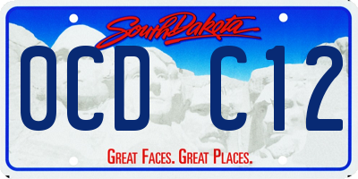 SD license plate 0CDC12