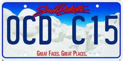 SD license plate 0CDC15