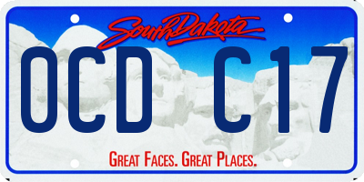 SD license plate 0CDC17