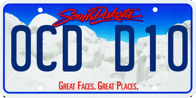 SD license plate 0CDD10