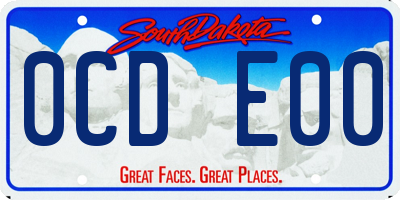 SD license plate 0CDE00