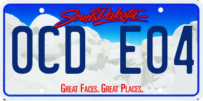 SD license plate 0CDE04