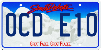 SD license plate 0CDE10
