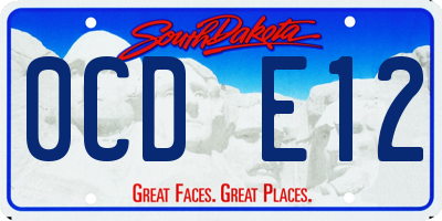 SD license plate 0CDE12