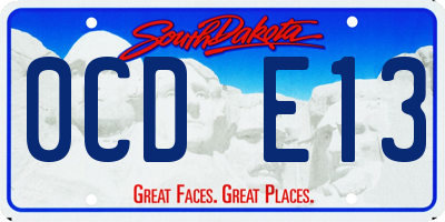 SD license plate 0CDE13