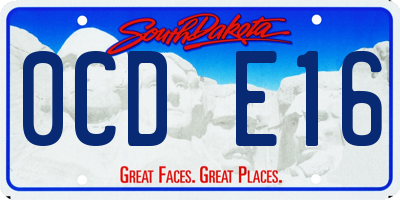 SD license plate 0CDE16