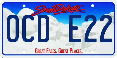 SD license plate 0CDE22