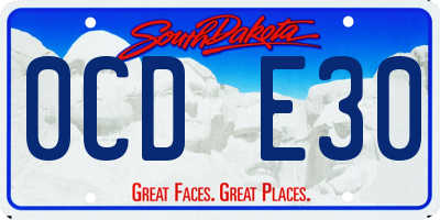 SD license plate 0CDE30