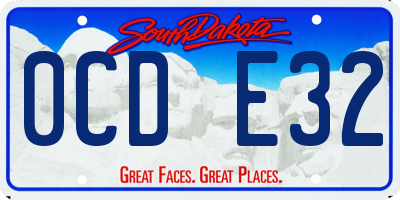 SD license plate 0CDE32