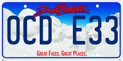 SD license plate 0CDE33