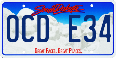 SD license plate 0CDE34
